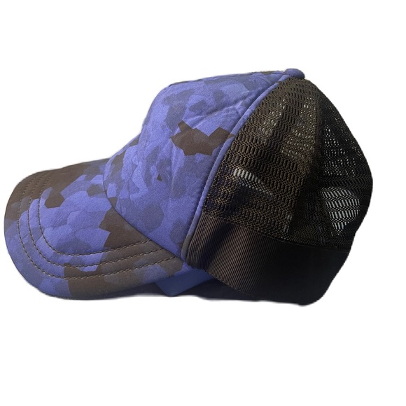 Lululemon What's Up Blue Camo Print Trucker Training Hat Cap Adjustable Snapback - Picture 2 of 6
